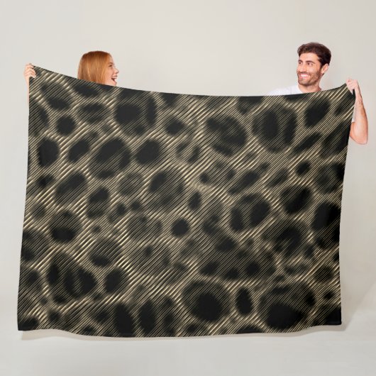 Verloopsepia smalle strepen over verblindende gate fleece deken (In situ)