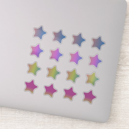 Verloopsterren Kleurrijke setsticker Sticker (Detail)