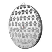 Verloopverf afdrukken in zwart-wit en grijs dartbord (Voorkant Rechts)