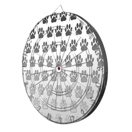 Verloopverf afdrukken in zwart-wit en grijs dartbord (Voorkant Rechts)