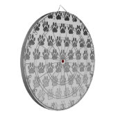 Verloopverf afdrukken in zwart-wit en grijs dartbord (Voorkant Links)