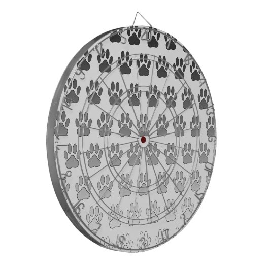 Verloopverf afdrukken in zwart-wit en grijs dartbord (Voorkant Links)