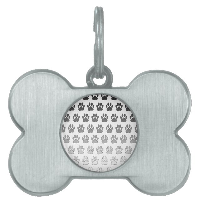 Verloopverf afdrukken in zwart-wit en grijs huisdieren naamplaatje (voorkant)