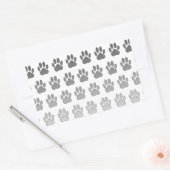 Verloopverf afdrukken in zwart-wit en grijs rechthoekige sticker (Envelop)