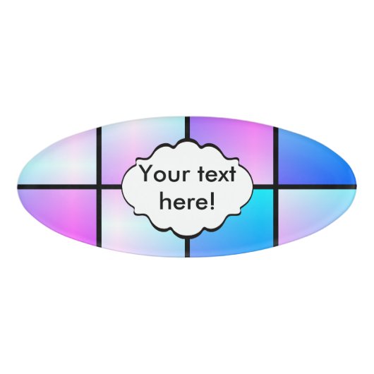 Verloopvierkantpatroon Naambadge (Voorkant)