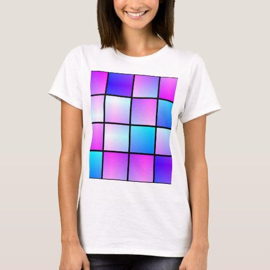 Verloopvierkantpatroon T-shirt (Voorkant)