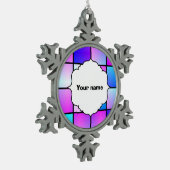 Verloopvierkantpatroon Tin Sneeuwvlok Ornament (Links)