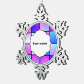 Verloopvierkantpatroon Tin Sneeuwvlok Ornament (Rechts)