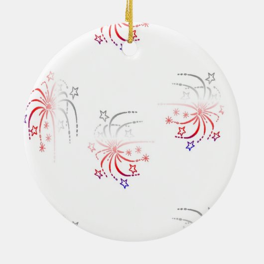 Verloopvuurwerk op wit keramisch ornament (Achterkant)