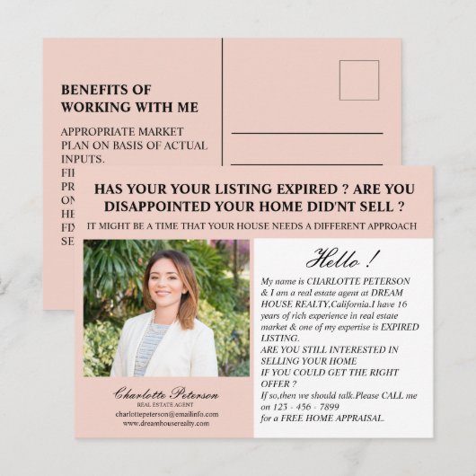 Verlopen aanbieding van geproduceerde onroerend go briefkaart (Voorkant / Achterkant)