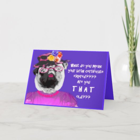 verlopen geboorteakte en pug kaart (Voorkant)