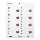 Verlopende vlinderclipart etiket (Full Sheet)