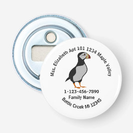 Verloren achtergebleven Puffin Standing Family Hom Button Flesopener