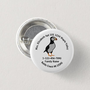 Verloren achtergebleven Puffin Standing Family Hom Ronde Button 3,2 Cm