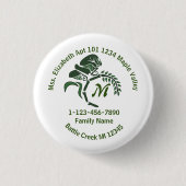 Verloren achterkant winkeladres thuisadres ronde button 3,2 cm (Voorkant)