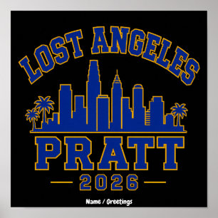 Verloren Angeles Pratt 2026 Silhouet Varsity Retro Poster