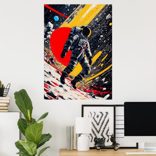 Verloren astronaut in de ruimte poster (Thuiskantoor)