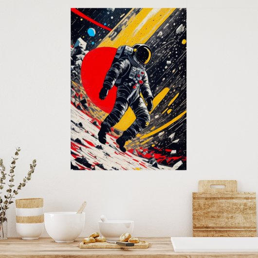 Verloren astronaut in de ruimte poster (Keuken)