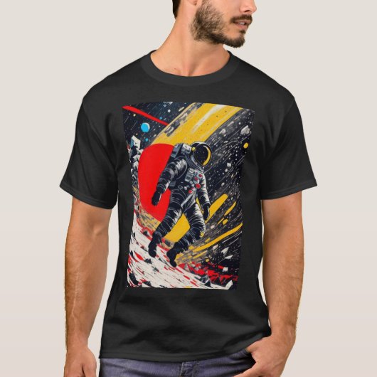 Verloren astronaut in de ruimte t-shirt (Voorkant)