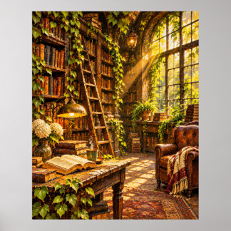 Verloren Boekwinkel - Gouden Morgenlicht Poster