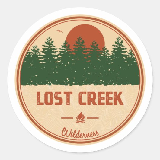 Verloren Creek Wilderness Ronde Sticker (Voorkant)