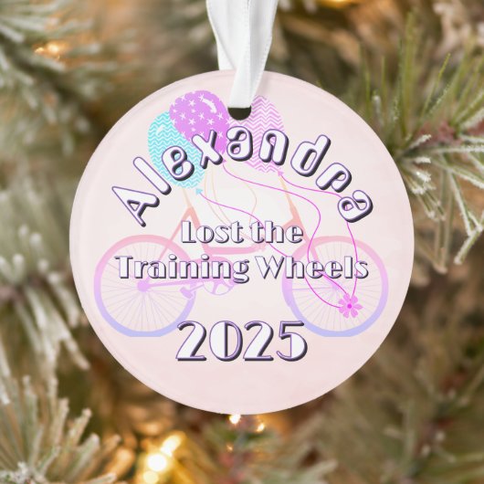Verloren de Trainingswielen Foto op de achterkant Ornament (Boom)