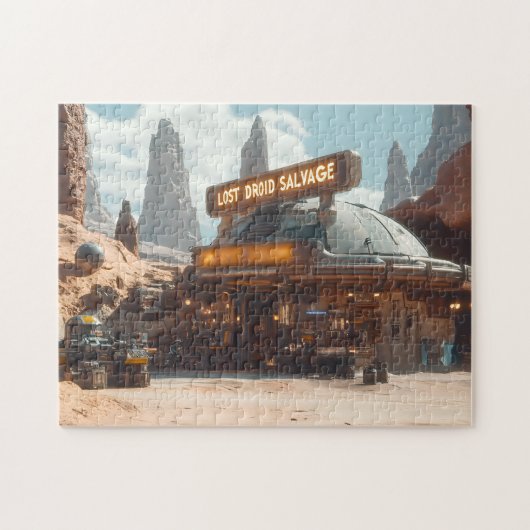 Verloren Droid-bergingspost Science-Fiction-grensg Legpuzzel (Horizontaal)