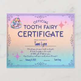 Verloren eerste tandenfee certificaat