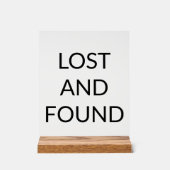 Verloren en gevonden gebied acryl bord (Voorkant)