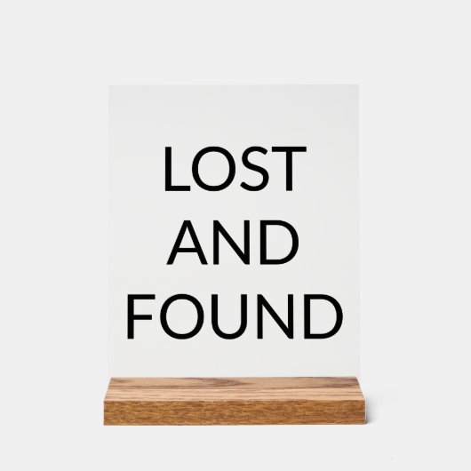 Verloren en gevonden gebied acryl bord (Voorkant)