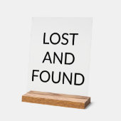 Verloren en gevonden gebied acryl bord (Hoek)