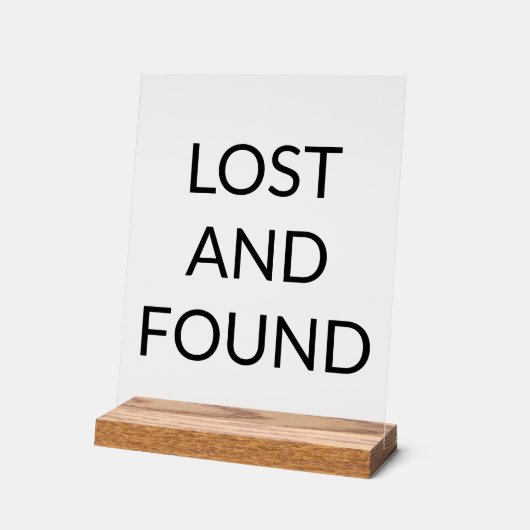 Verloren en gevonden gebied acryl bord (Hoek)