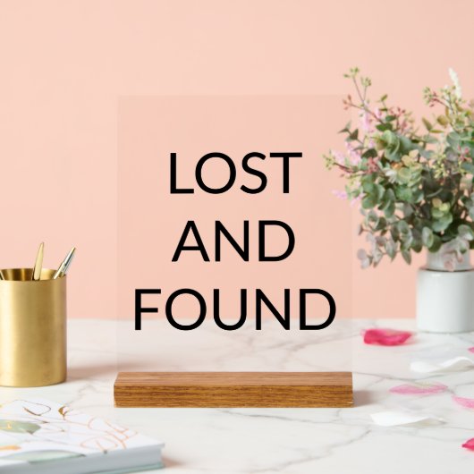 Verloren en gevonden gebied acryl bord (Huwelijk)