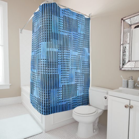 Verloren en Gevonden Gestreept Patroon Douchegordijn (In situ)