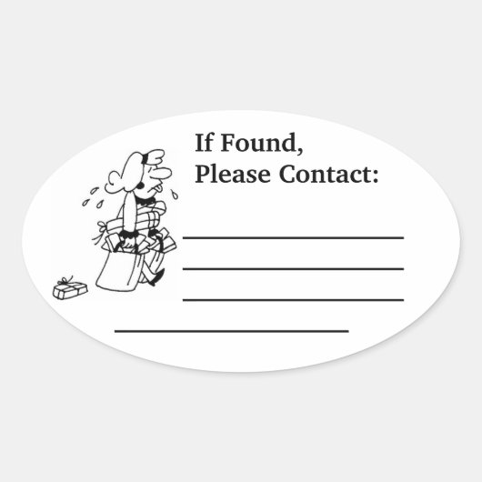 Verloren en gevonden ovaal Sticker (Voorkant)