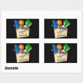 Verloren en gevonden rechthoekige sticker (Vel)