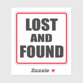 Verloren en gevonden teken sticker