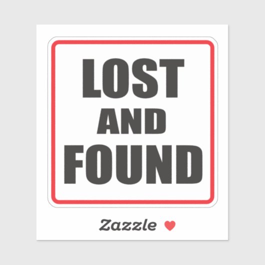 Verloren en gevonden teken sticker (Vel)
