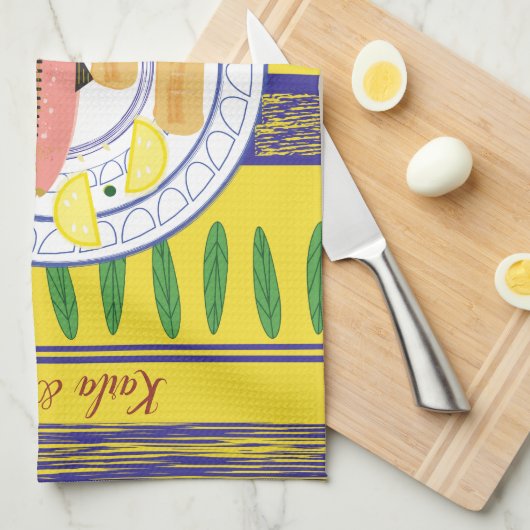 Verloren en viskeuken theedoek (Quarter Fold)