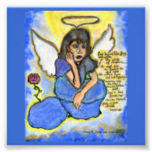 Verloren engel: oorspronkelijke tekening foto afdruk (Voorkant)