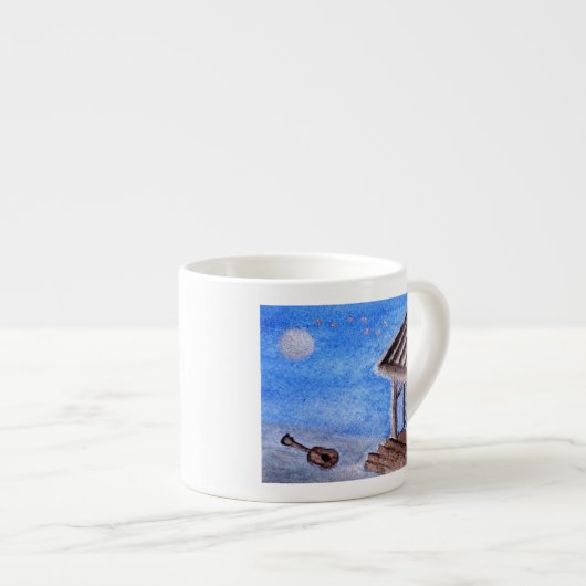 ...verloren gitaar...kunst van Jutta Gabriel... Espresso Kop (Voorkant rechts)