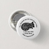 Verloren grijze tablet Kitten Familie Adres Ronde Button 3,2 Cm (Voorkant /achterkant)
