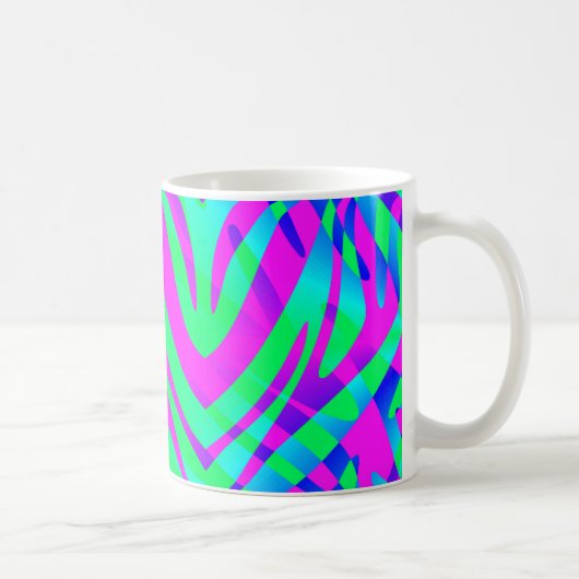 Verloren in Abstracte wilde Zebrastripes Koffiemok (Rechts)