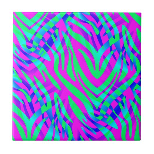 Verloren in Abstracte wilde Zebrastripes Tegeltje (Voorkant)