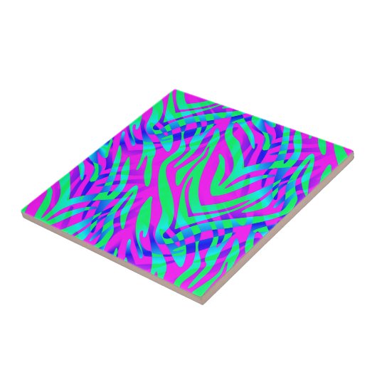 Verloren in Abstracte wilde Zebrastripes Tegeltje (Zijkant)