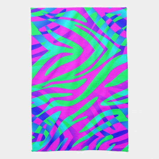 Verloren in Abstracte wilde Zebrastripes Theedoek (Verticaal)