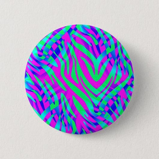 Verloren in de Abstracte Kleurrijke Zebra Strepen Ronde Button 5,7 Cm (Voorkant)