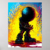 Verloren in de afgrond – surrealistische expressio poster (Voorkant)