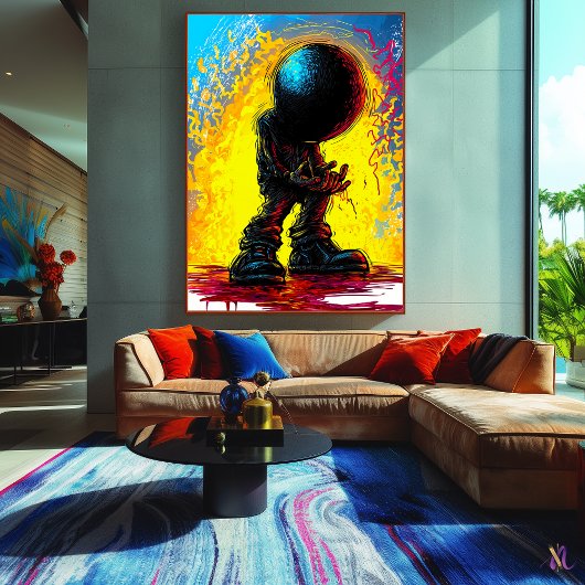 Verloren in de afgrond – surrealistische expressio poster