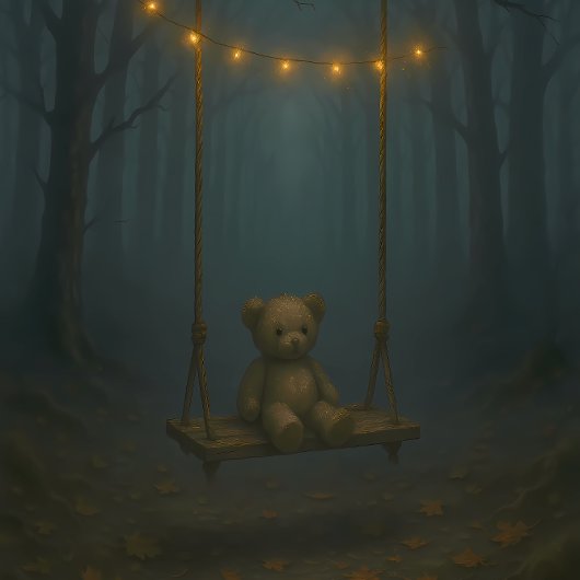 Verloren in de mist – Decoupagepapier met teddybee Tissuepapier